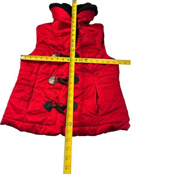 LAUREN Ralph Lauren Sherpa Collar Quilted Vibrant Holiday Red Vest Women's Sz M - Picture 12 of 12